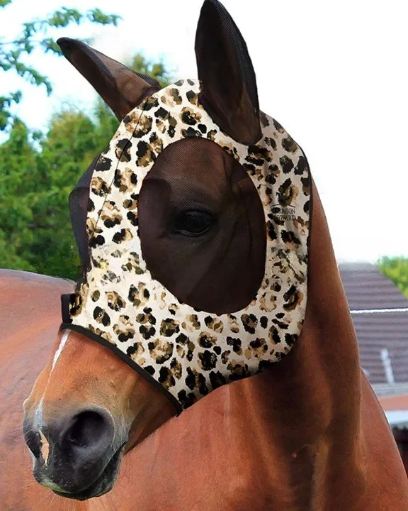 Horse racing equipment Breathable Mosquito bite protection leopard print horse hood other horse products