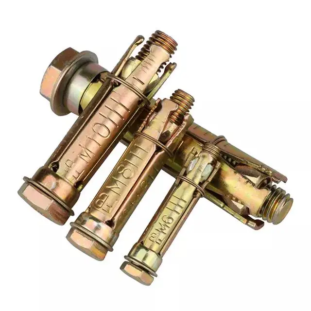 High Quality 3pcs 4pcs Shields Yellow Zinc Plated Fix Expansion Anchor Bolt