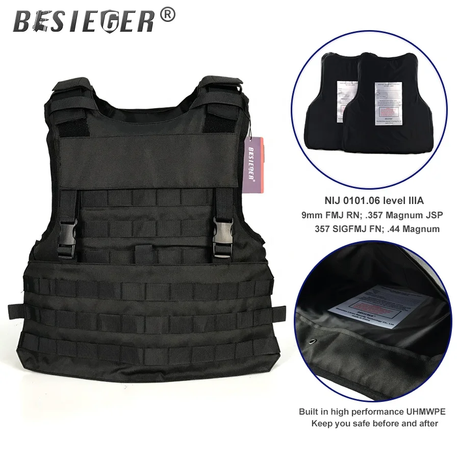 Модульный Тактический пуленепробиваемый жилет BESIEGER, легкий уровень IIIA, мягкая пуленепробиваемая броня, облегченная модульная лента, военный, полицейский жилет