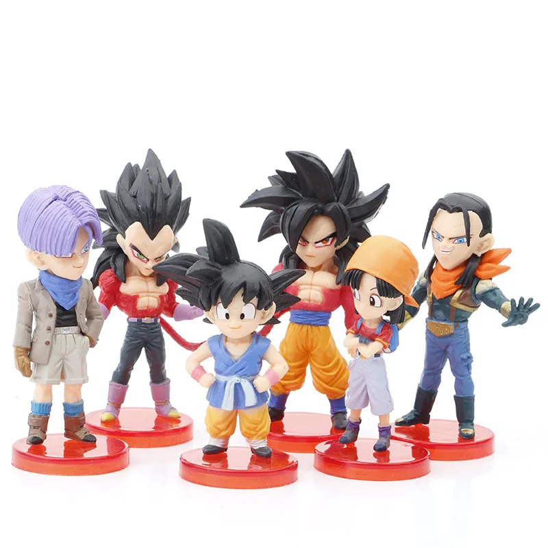 6pcs/set Dragonball Doll Figure Model Toys Vegeta Trunks Goku