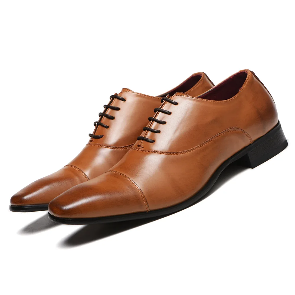 Fashion Solid Color Casual Mens Leader Shoes Wholesale Office Formal Luxury Pu Leather Shoes Men Dress