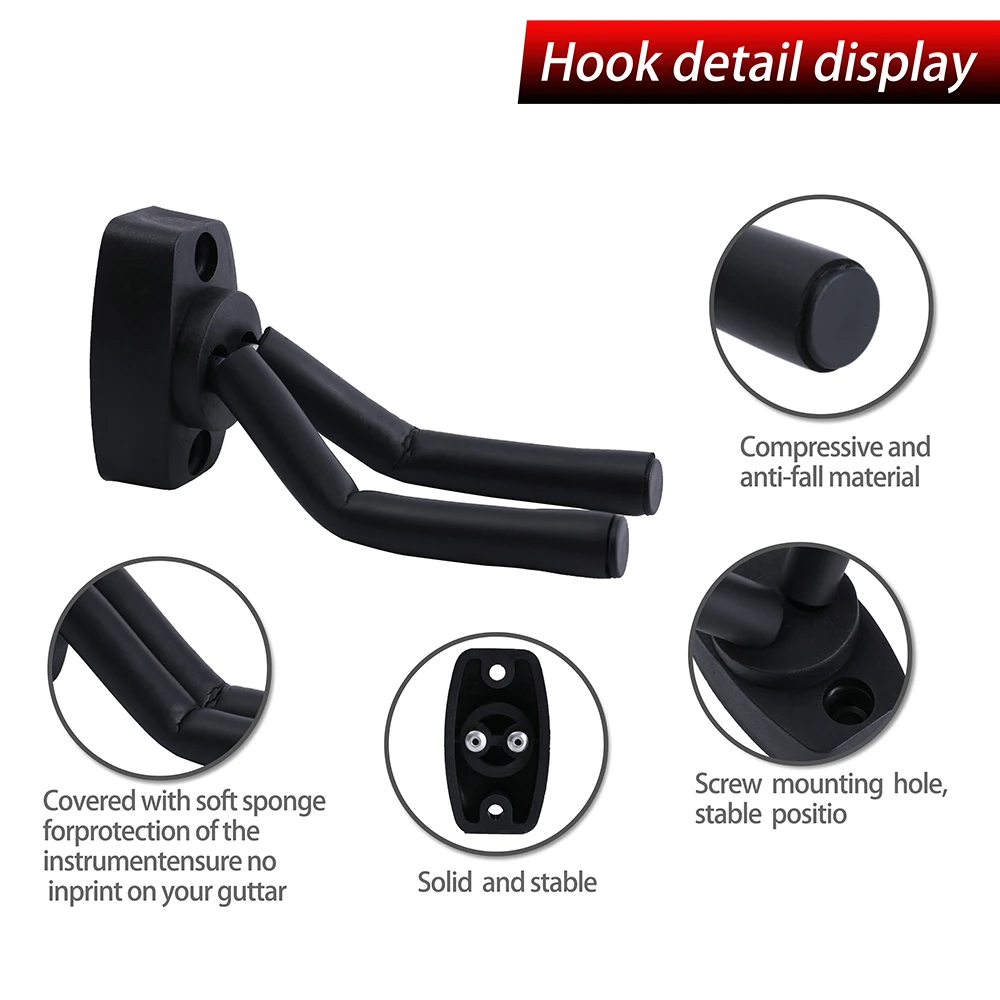 Factory direct new design guitar accessories Guitar wall mount holder and hanger hook