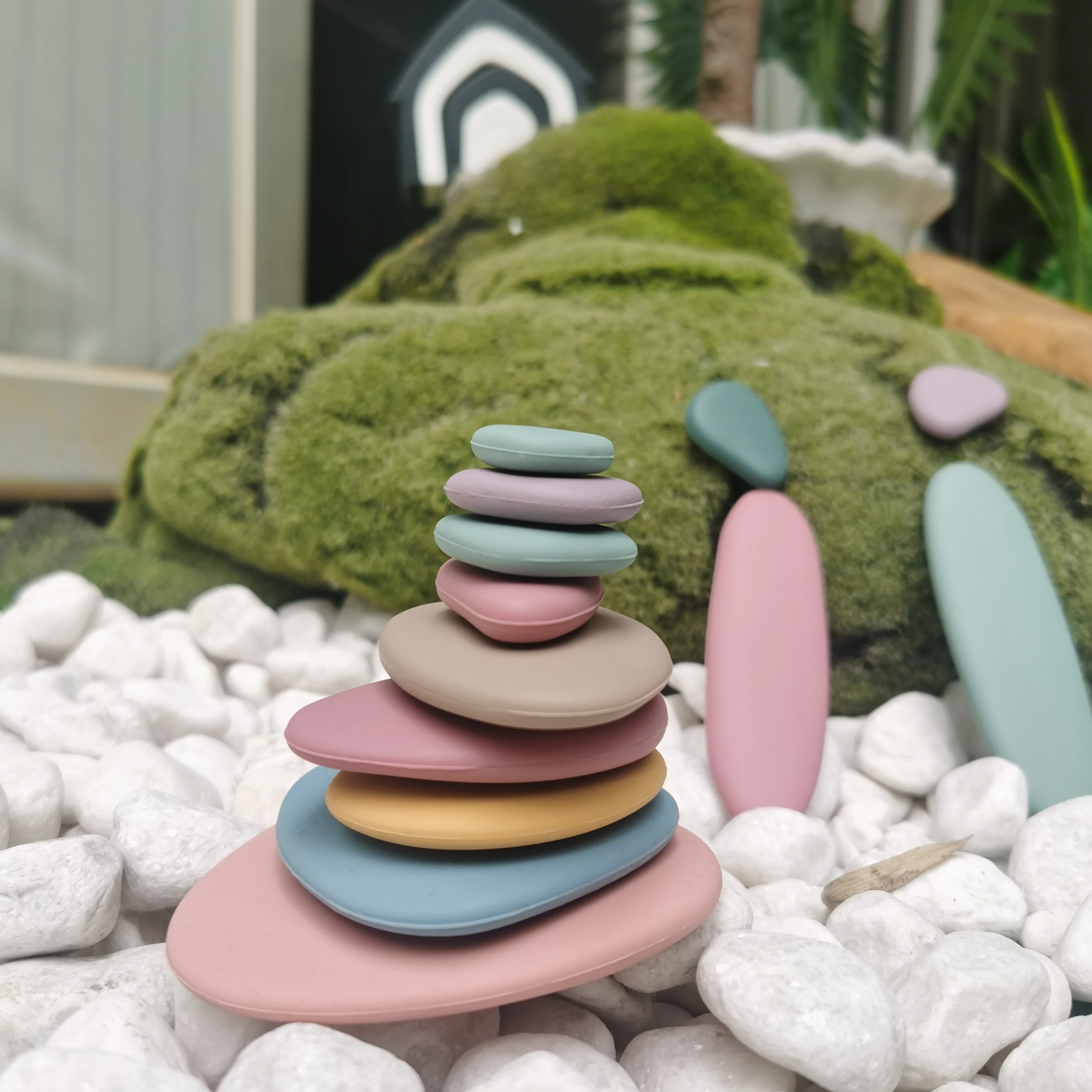 Stacking Pastel Pebbles Learning Games For Kids silicone Toys For Kids Children Preschool Learning Toys