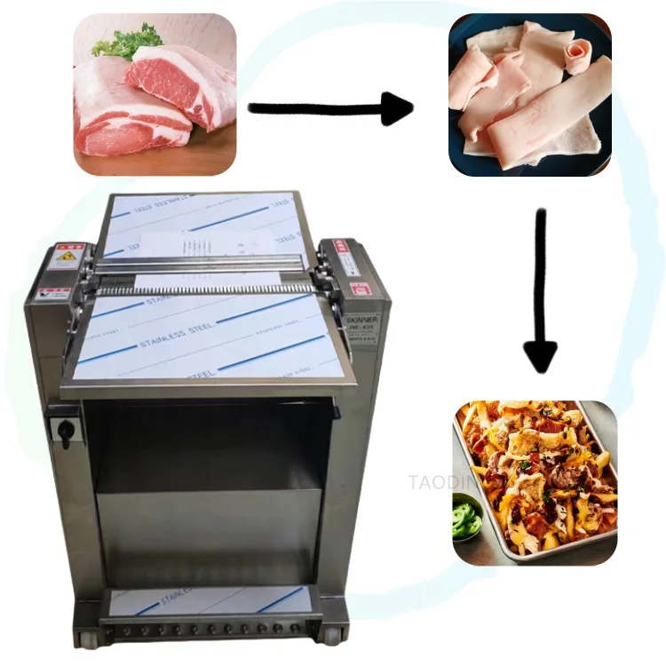 Manual	meat Slicer Fully Automatic	beef Skin	slicing	fresh Meat Cutter Machine	beef Membrane Skinner Remover