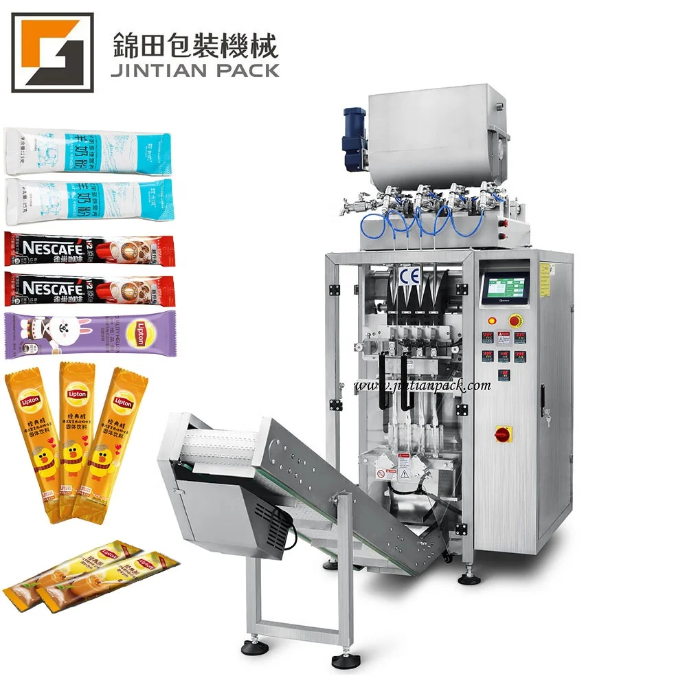 Automatic High Speed Vertical Multi line 4 Lane Small Pouch Form Liquid Filling Sealing Honey Sachet Packing Machine
