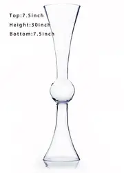 Hot sale Clear Reversible Latour Trumpet Glass Vase with Ball in center,30 Inch