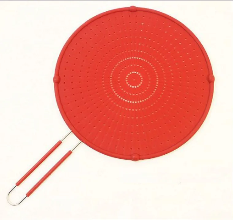 Food grade Fine Mesh silicone 13 in Splatter Screen with TPR Handle Heavy Duty Splatter Guard for Frying Pan oil splash