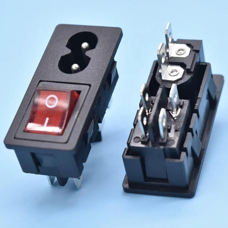 With 12 volt lighting rocker switch charger socket / plug / jack / connector / AC / adapter / change