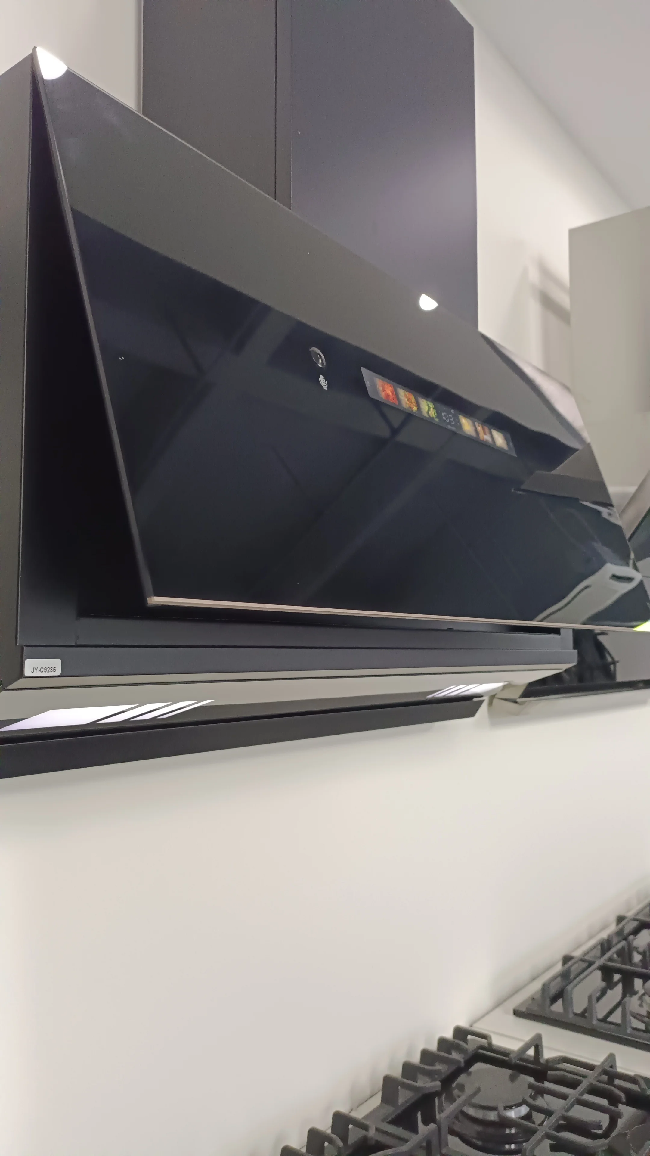 Lawe Modern Oil Suction Machine Kitchen Exhaust Hood with double motors Power suction and LED Smoke Extractor Range Hood