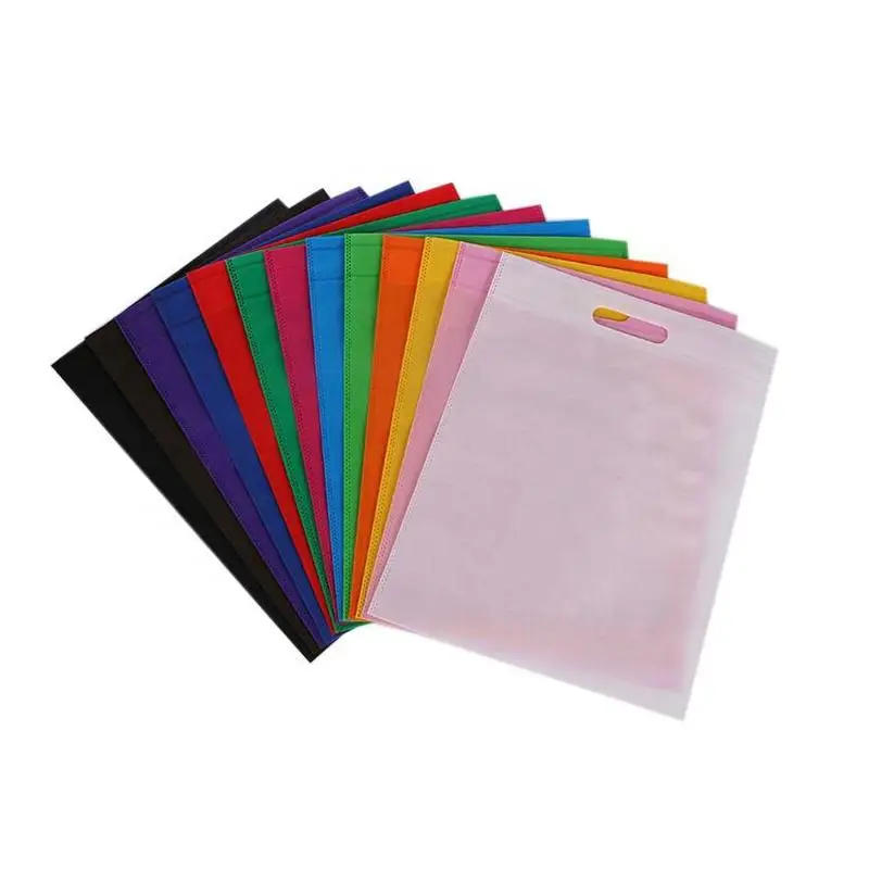 Customized logo  environmentally friendly  reusable grocery store shopping four finger bag non-woven fabric reusable T-shirt bag