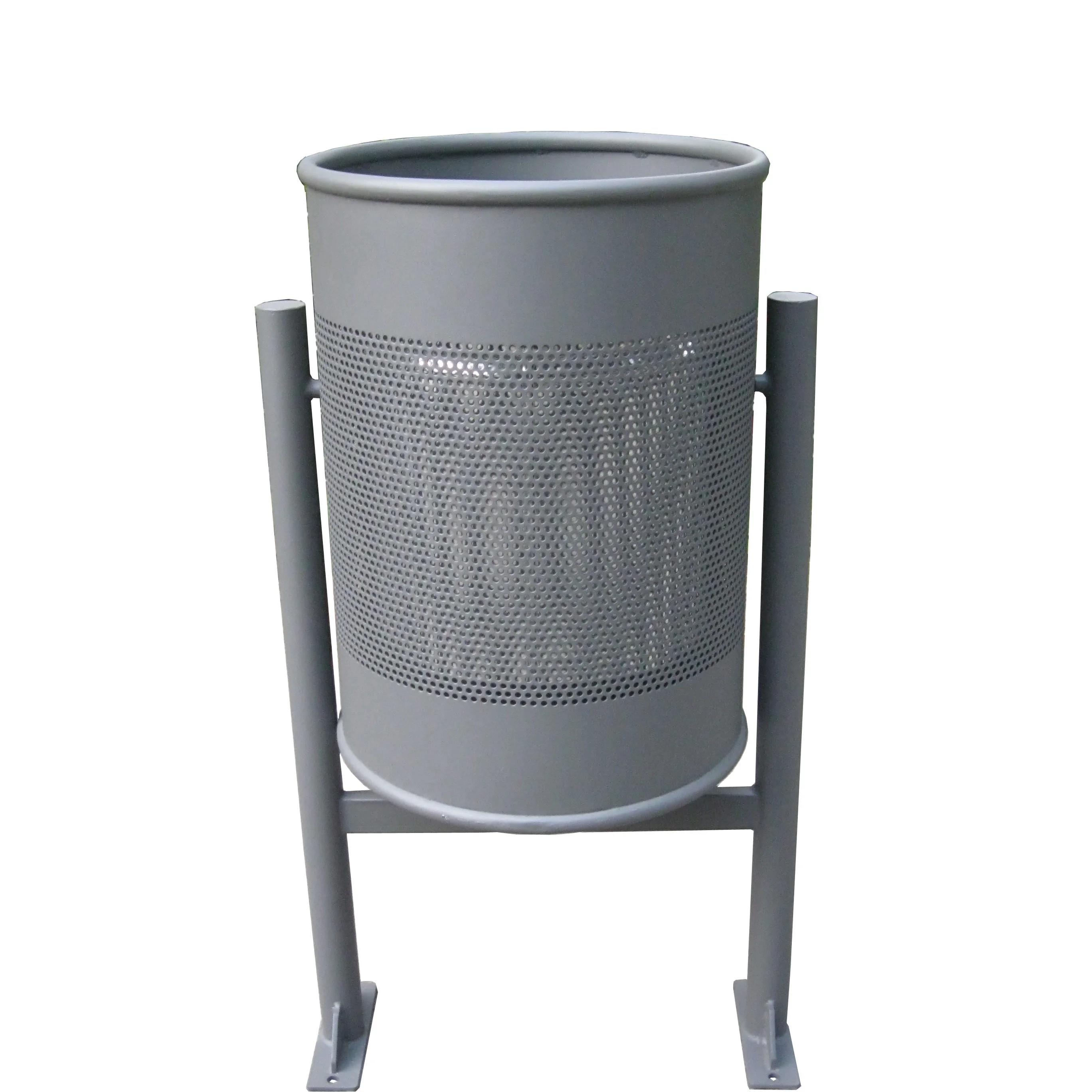 Tilting forward steel garbage bin stand outside dustbins