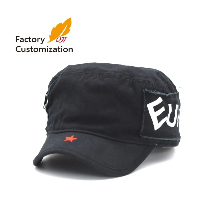 Amazon hot sale washed military cap customized washed worn military cap soft film piercing army cap