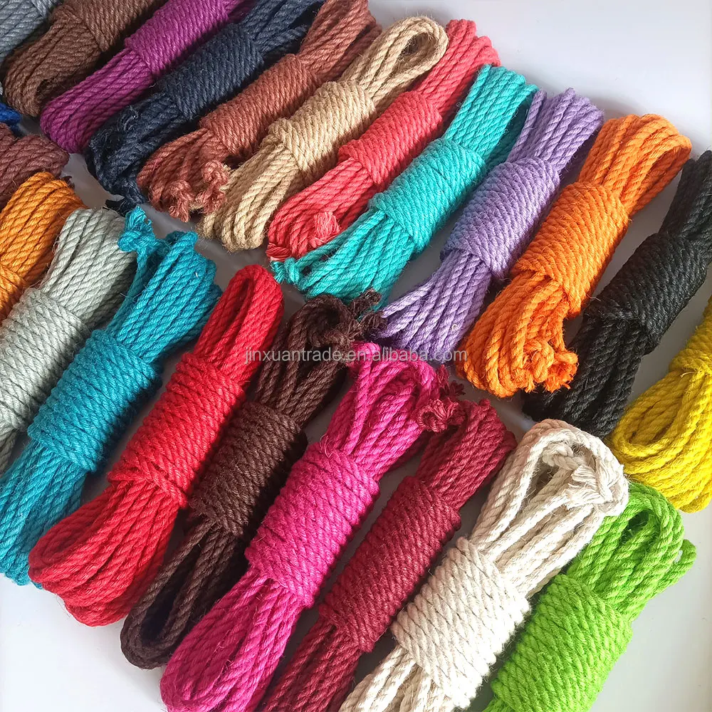 Оптовая продажа, джутовая веревка 6 мм для шибари, 30 цветов, продажа на 10 ярдов