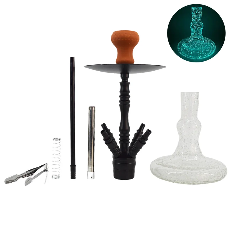 New Style Hookah Set Wholesalers Hookah Shisha 3 Colors Hooka Complete Chicha Glass Shisha Hookah