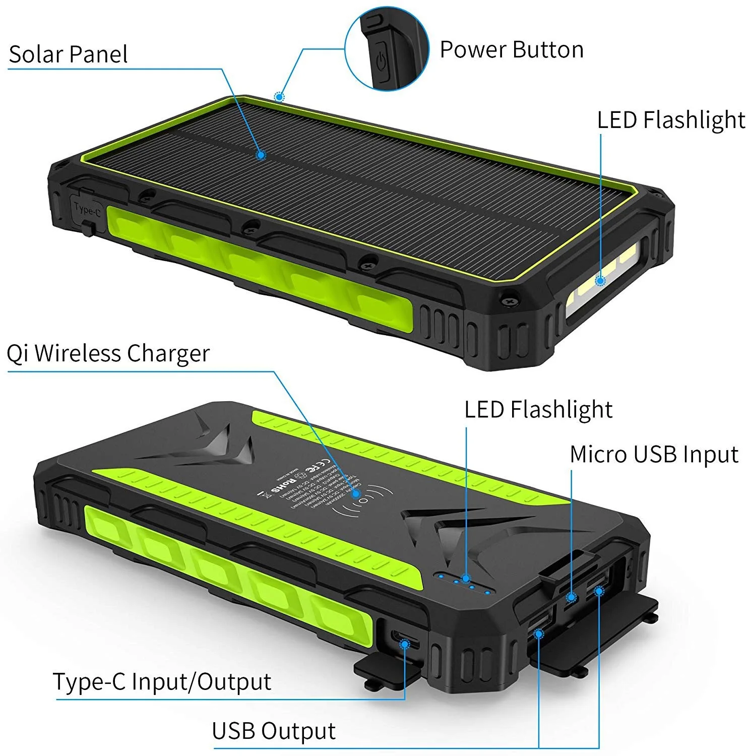 2024 Wireless 40000mah 22.5w Magnetic Solar PowerBanks PD Magnetic Wireless Charging Mobile Power Bank with Led Display