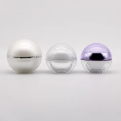 High Grade 5g 8g 15g 30g 50g Ball Shape Cosmetics Packaging Plastic Cream Containers Acrylic Jars White Cream Jar