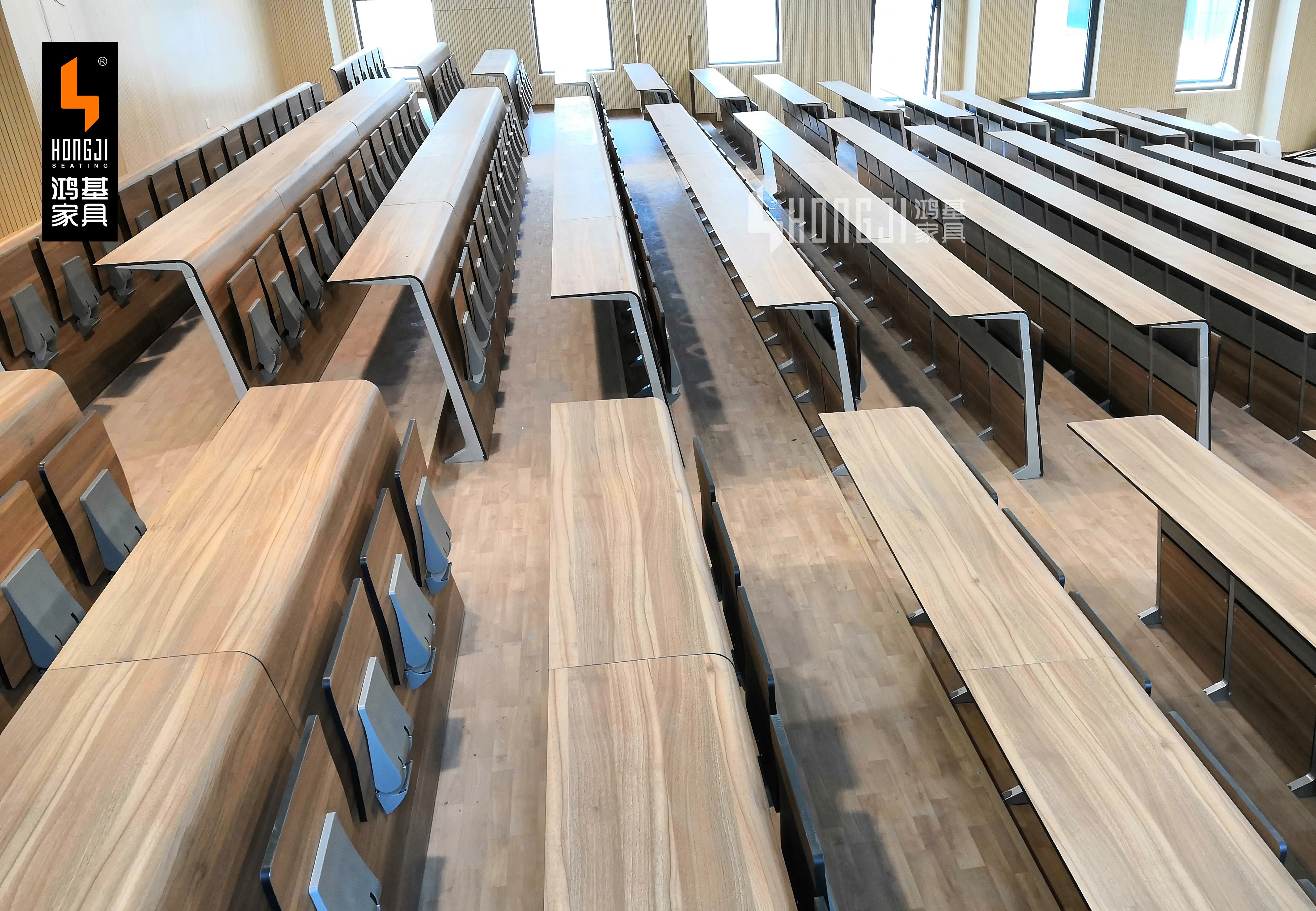 
Verified factory wholesale hongji seating top class school lecture hall desk chair furniture 5 years warranty hot in Asia market 