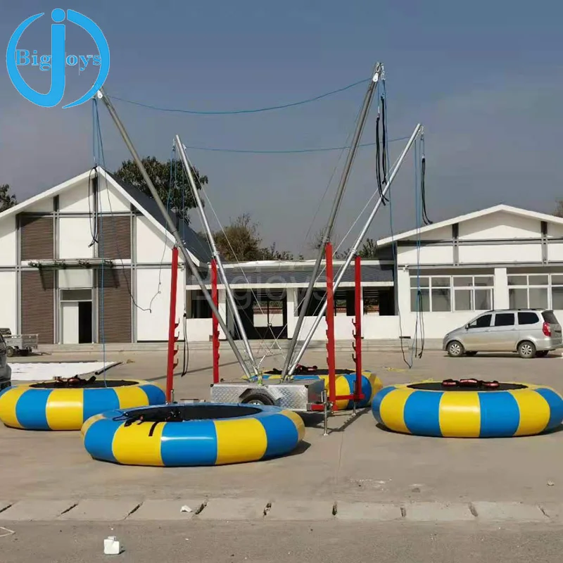 Лидер продаж надувные 4 в 1 круглые банджи-прыжки/банджи-батут для детей