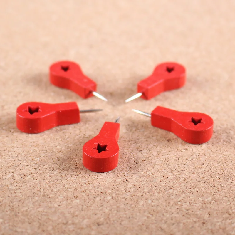 1000 шт./пакет деревянные шпильки, красные деревянные шпильки для больших пальцев, декоративные шпильки для фотографий