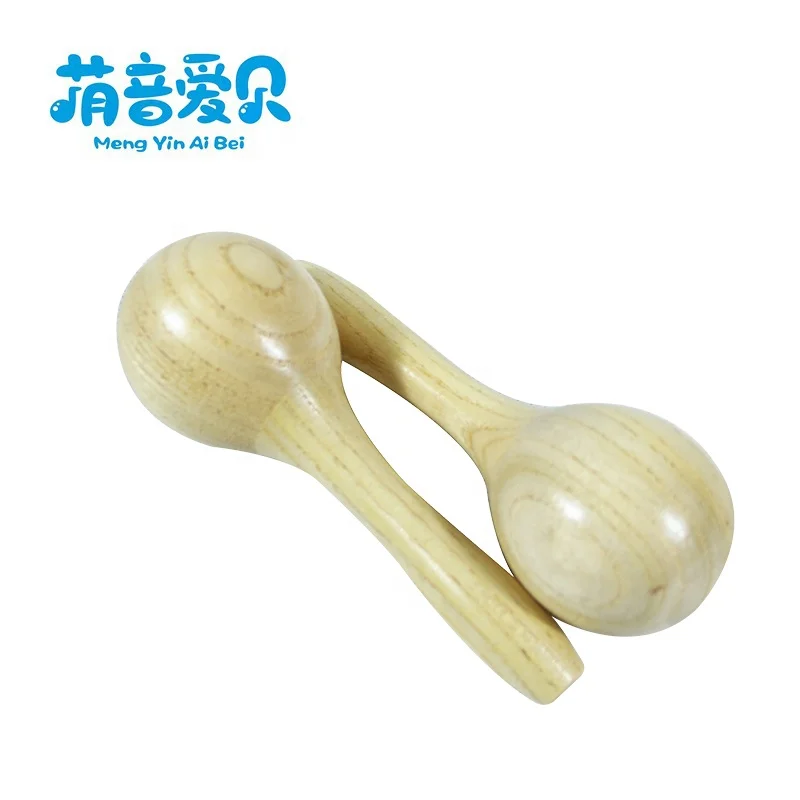 Wholesale funny custom logo baby mini maracas wooden maracas