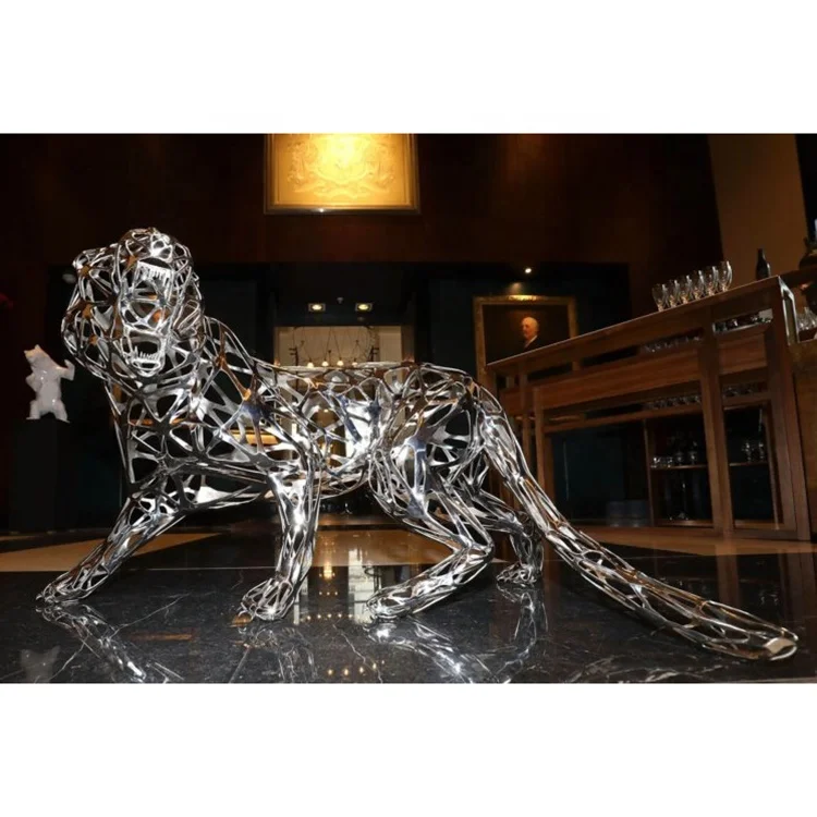Large realistic animal lions metal indoor sculpture DZ-M239 D&Z