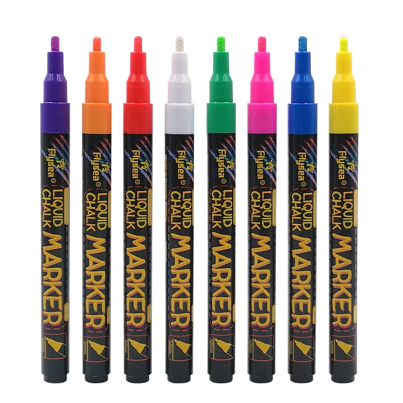 8pcs/set Colorful Liquid Chalk Marker Pen LED Electronic Highlighter Pen Wipable Blackboard Billboard DIY Diary Book