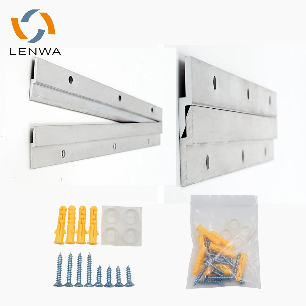 LENWA ALUMINIUM Lowes Large 500 lbs Heavy Duty Wall Mounting System Ideas Pre-Packaged Kit Profile French Cleat for Shelf