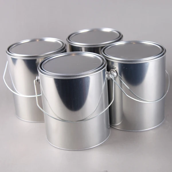 Metal Round Tin Can For Paint With Lids Body Welding Empty Paint Buckets Gallon Factory Clear paint Cans