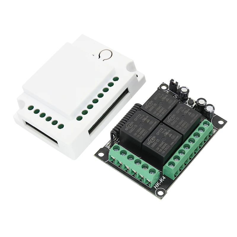 Smart Multiple DC 12V/24V 10A 315/433 MHz 4CH Wireless Relay RF Remote Control Switch Receiver
