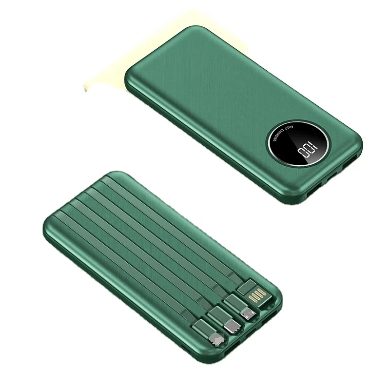 custom logo new product ideas mobile bank 20000mah high capacity slim smart 2 in 1 power banks module with cable display