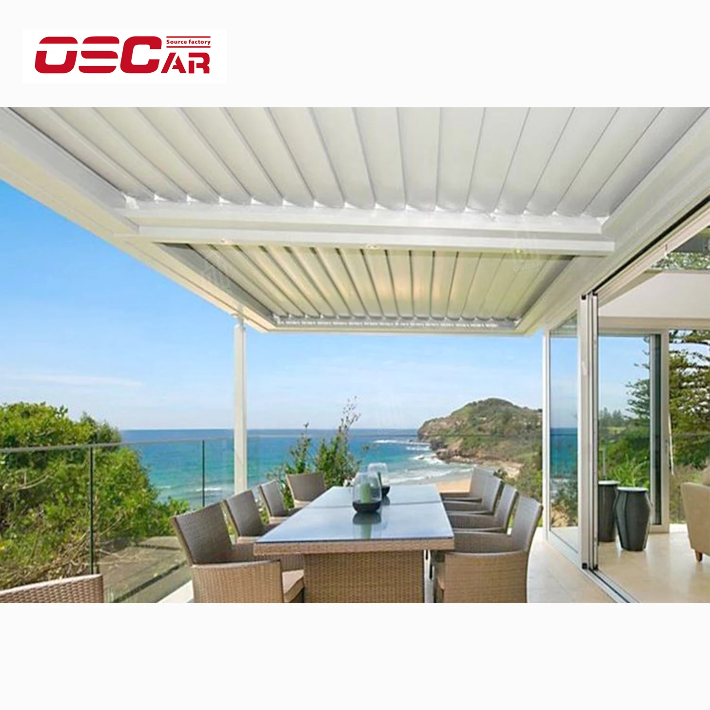 Outdoor Pergola More Oscaracso Customized Adjustable Louvered Roof Waterproof Pavilion