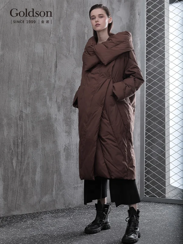 Korea ladies winter oversize fashion single breasted down jacket for women