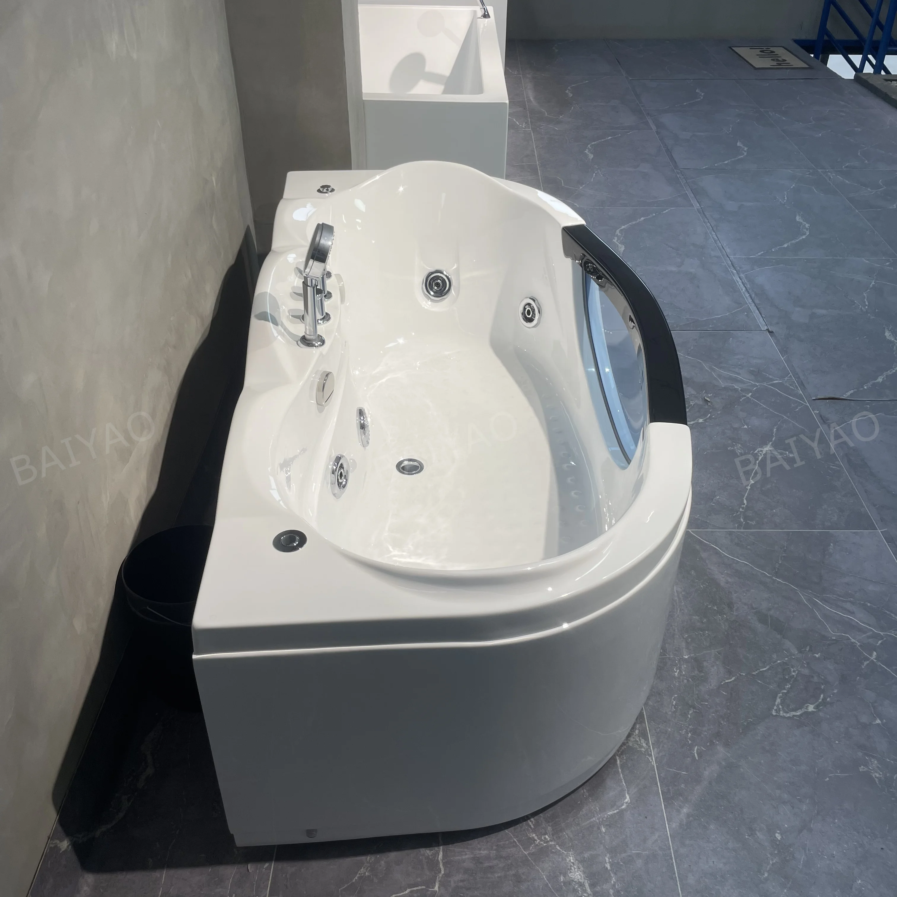 Victorian Garden Jacuzzier Deluxe Double Acrylic Bath With Massage Jets & Colorful LED Display