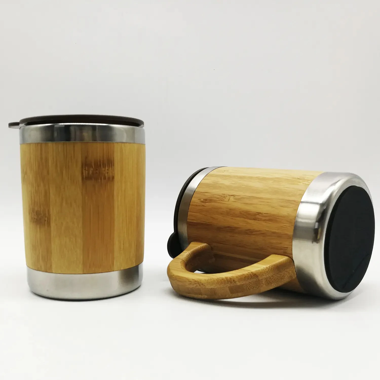 Wholesale hot sale 450ML high quality bamboo wood stainless steel coffee cup portable vacuum insulation car mug