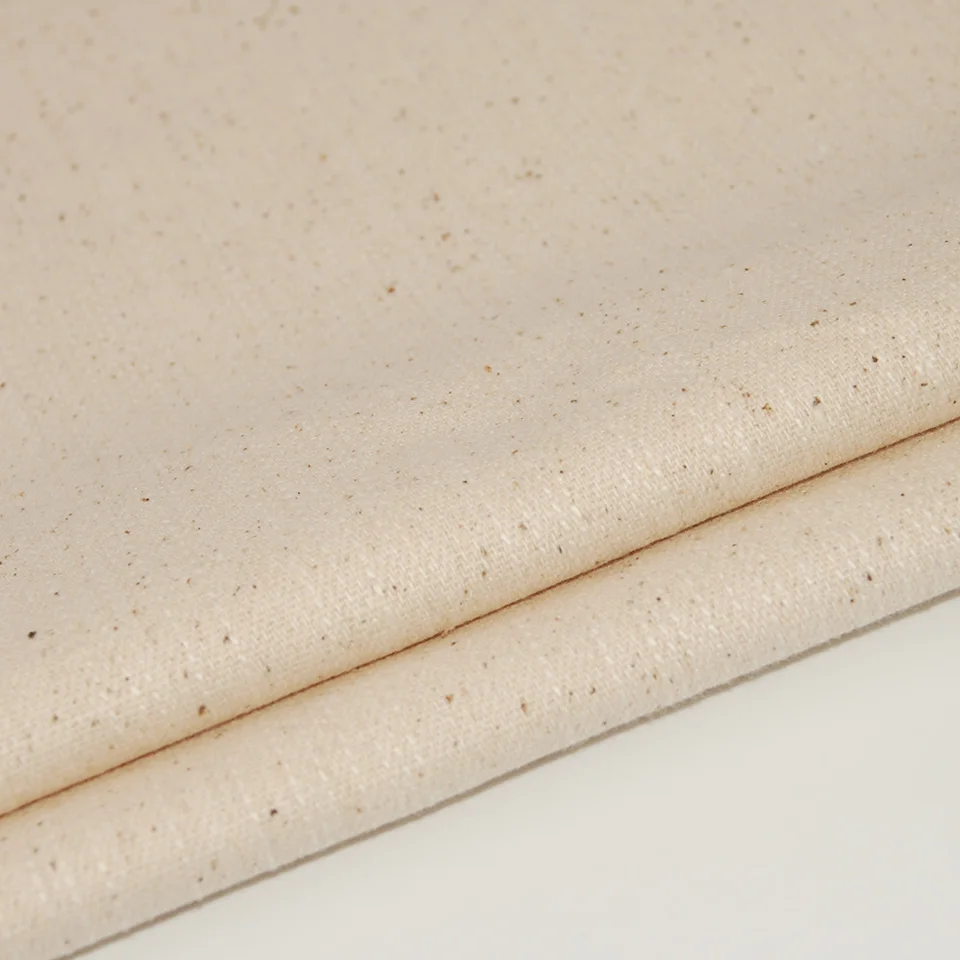 Material heavy solid color natural stonewashed soft plain dyed blend 30% linen 70% cotton fabric for cloth