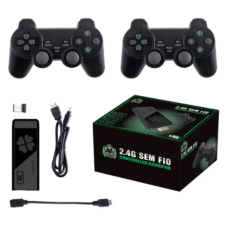 Portable M8 M8II 2.4G TV Video Game Console 2.4G Double Wireless Controller Gaming Stick 4K 14000 games 64GB Retro games For PS1