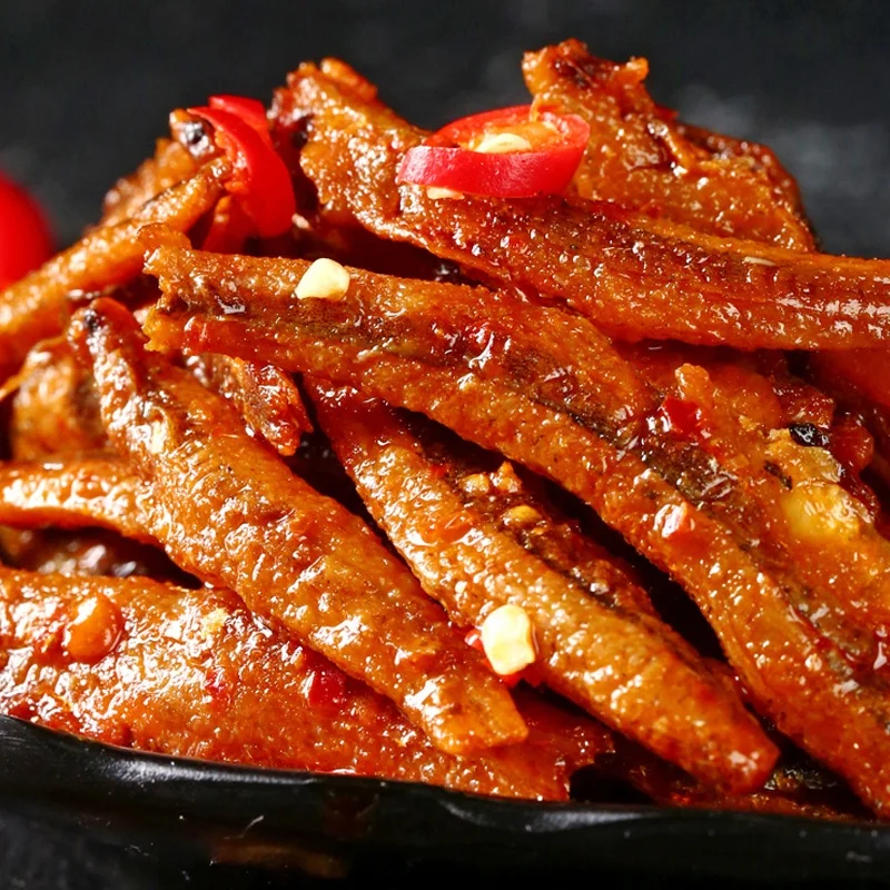 
Sales children spicy seafood small fish dried diet Asian snacks 