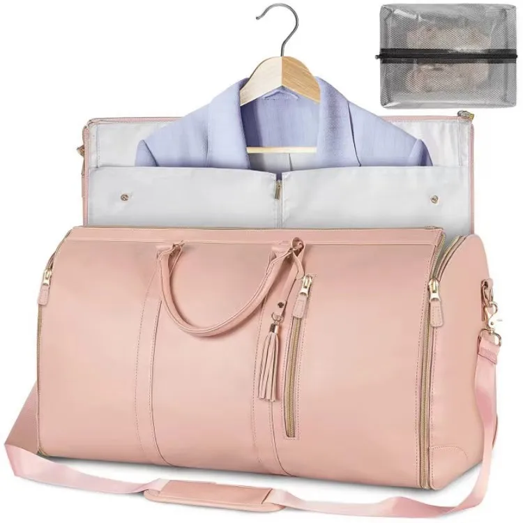 Luxury Top Quality Garment Duffle Bags For Travel Duffle Garment Travel Bag Leather Hanging Dress Garment Suit Dust Cover Bags