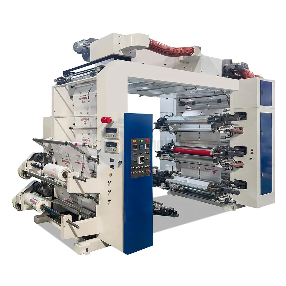 6 Color Mini Flexo Printing Machine for Paper Cup Bopp Tape With Double Unwinder and Rewinder