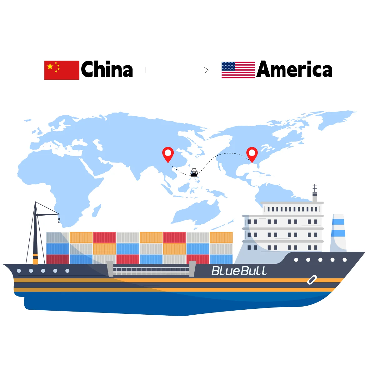 Amazon Cheap Express Air Sea Cargo from China to USA Transit door to door