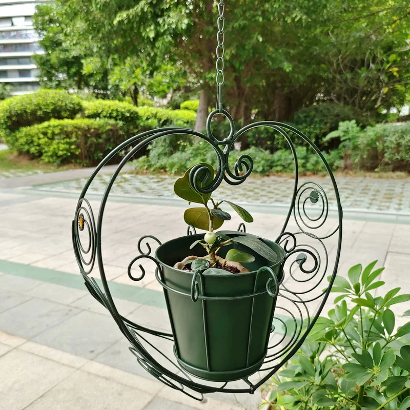 plant hanging stand wire basket type Metal Wall Flower Pot Holder