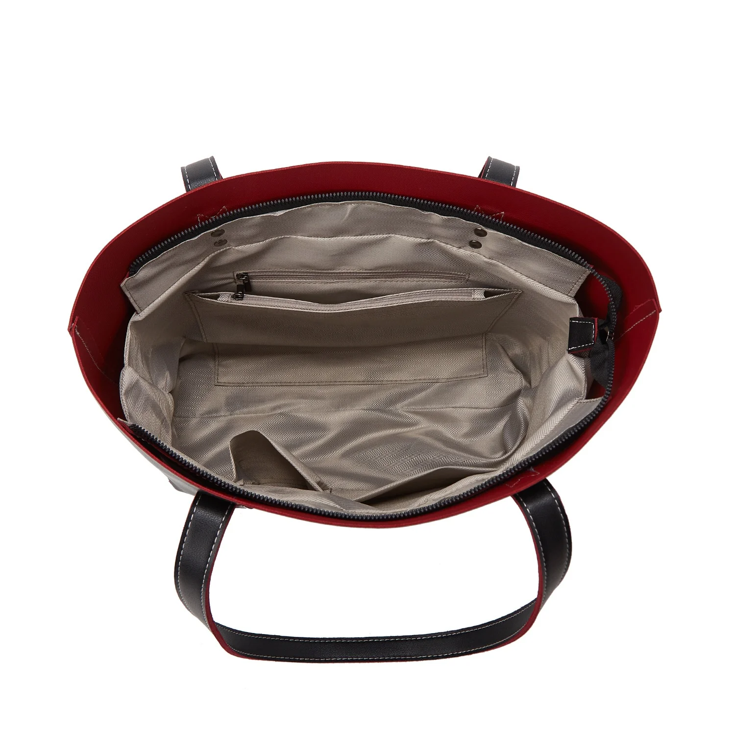 Women Large Capacity Recycled Sustainable Vegan Artificial Soft PU Leather Woven Handle Shoulder Tote Bag