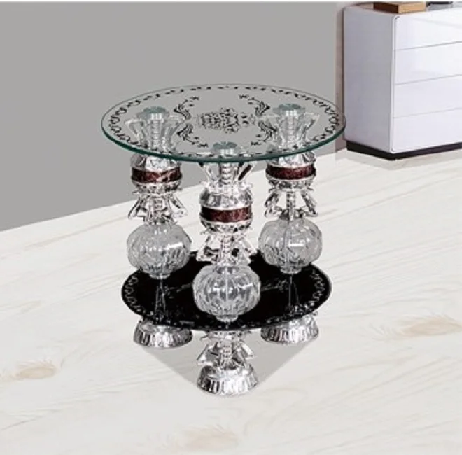 
small purple glass coffee table 44*44 factory direct sale 