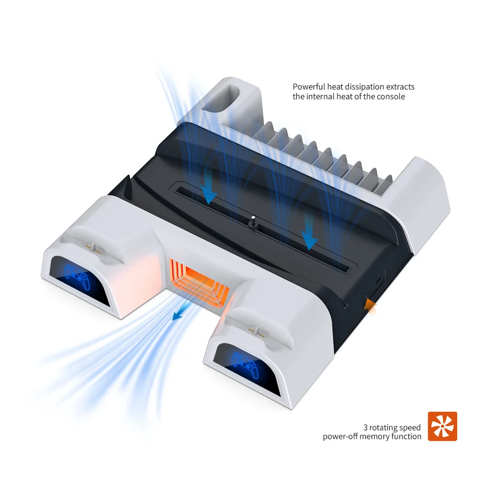 China high quality custom made has 10 CD slots and a remote control slot on the back For PS5 Multifunctional fan base