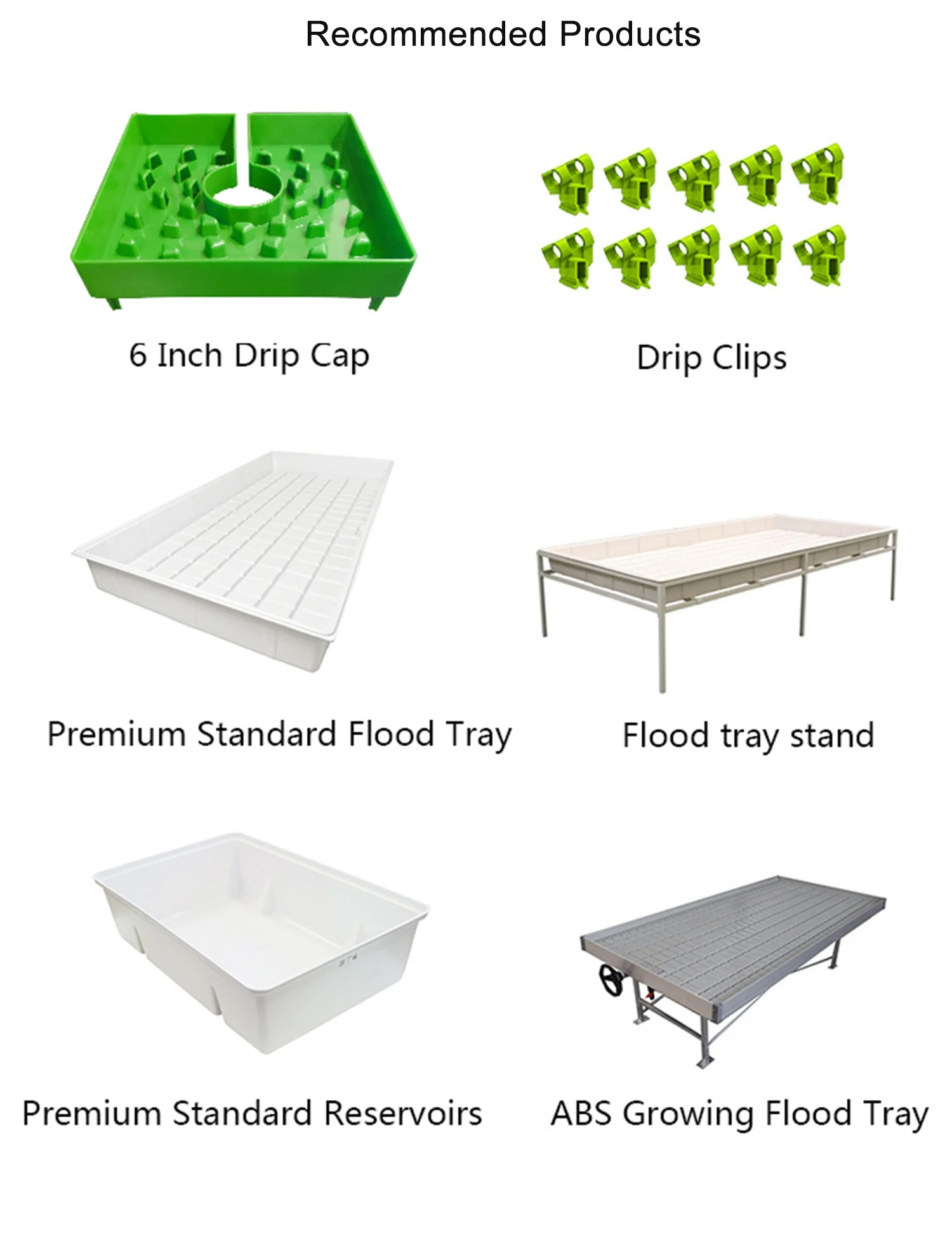 Professional 4x4 3x6 4x6 4x8 ABS Plastic Hydroponic Pans Flood Tray