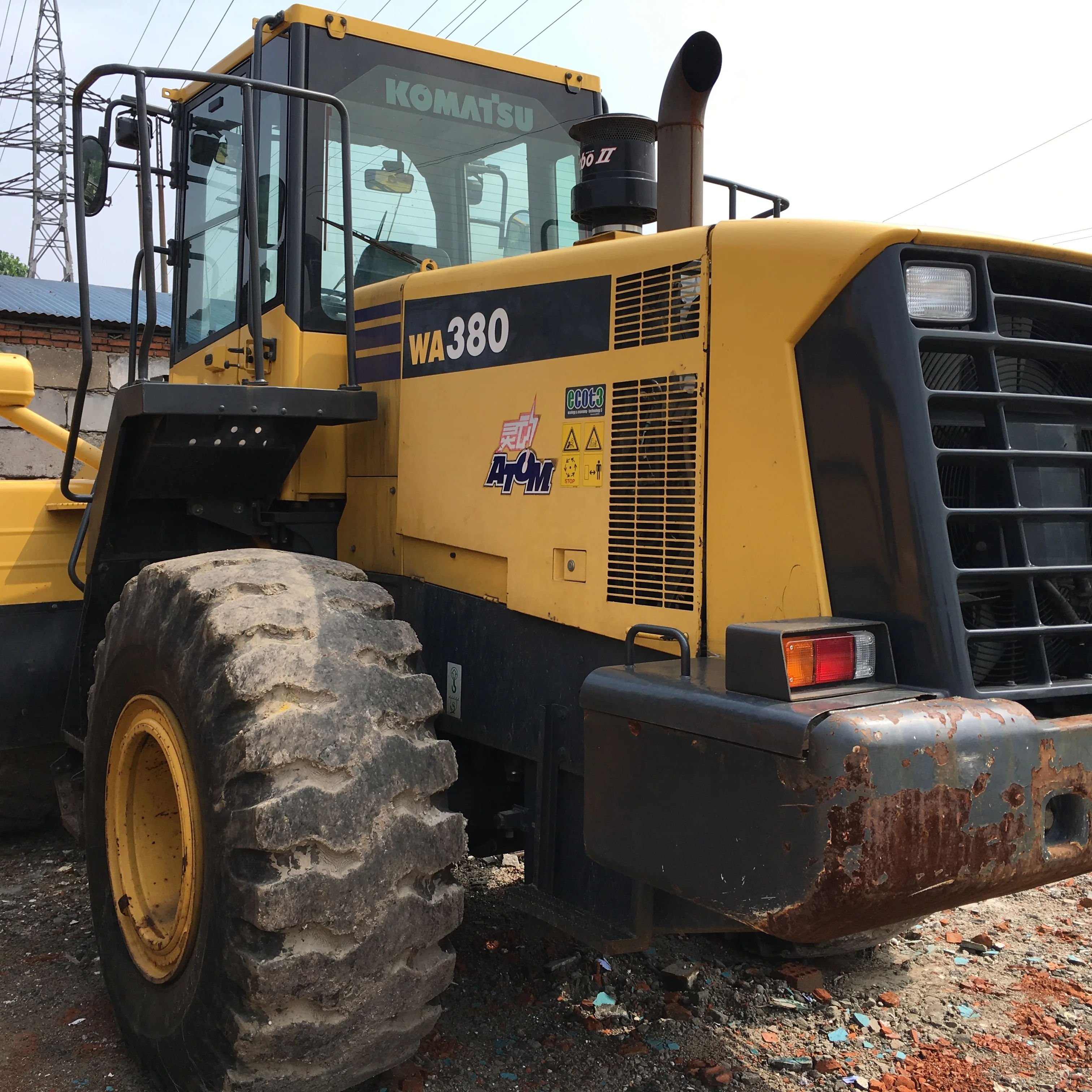 Used Komatsu 380-3 wheel loader/90% new condition japan orignal cheap price used komatsu wheel loader WA470 WA100 WA300 WA320