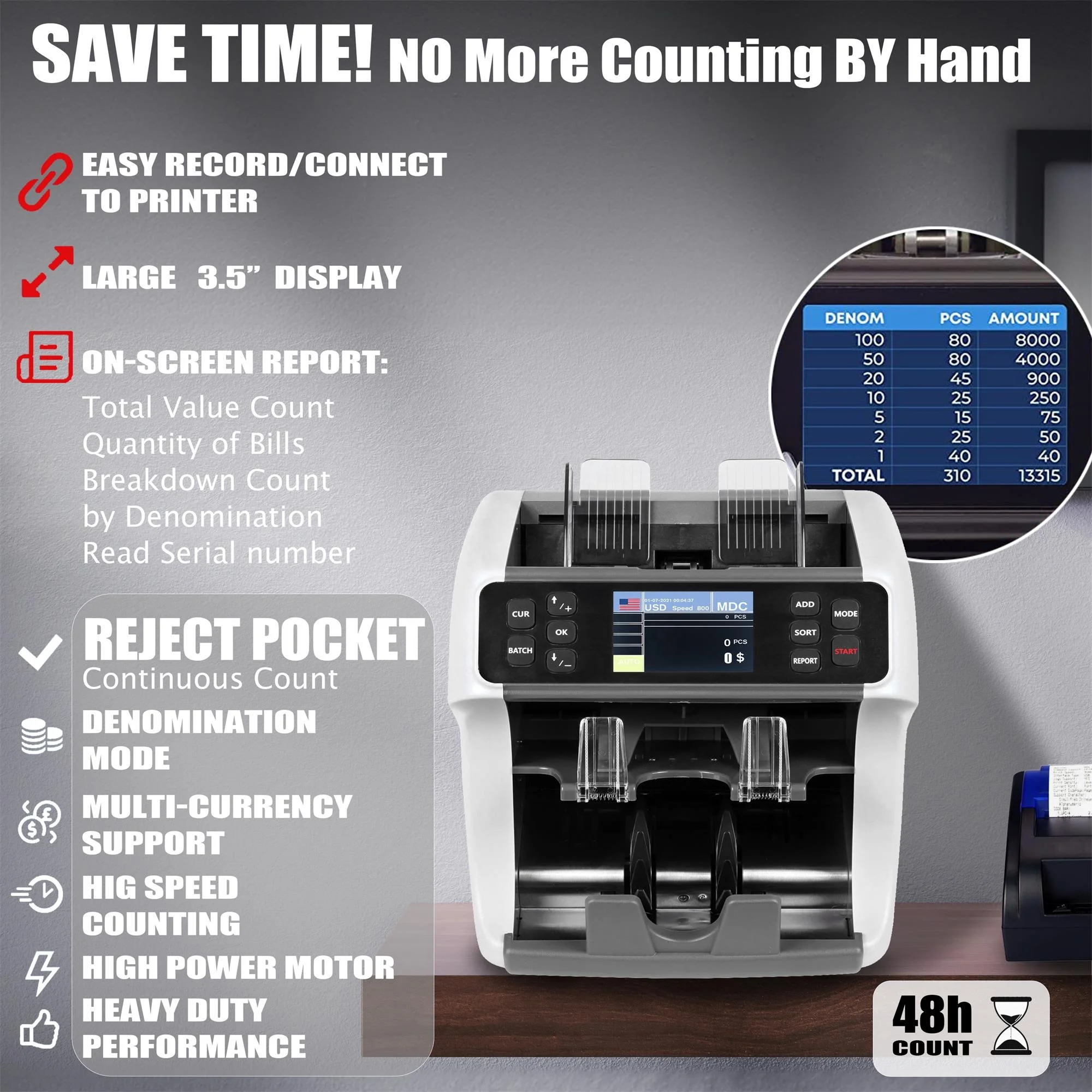WT-900 MULTI CURRENCY  CIS MIXED VALUE  BANK COUNTING AND SORTING MACHINE BILL COUNTER