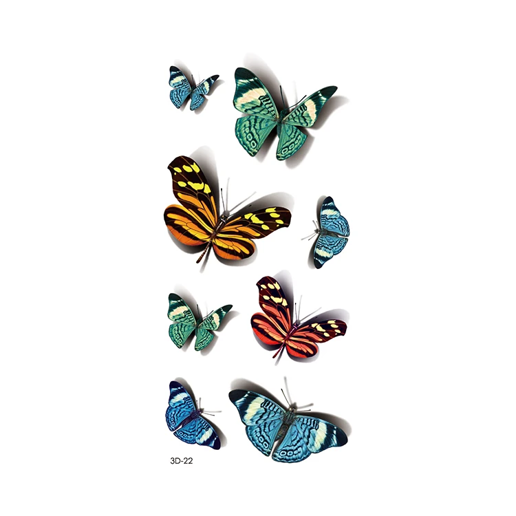 Hot Sale Sticker Designs Beauty Butterfly Body Tattoo 3d Tattoos Stickers