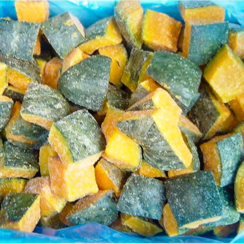 wholesale IQF halal bulk No additives Multi size fresh vegetable frozen pumpkin cut diced