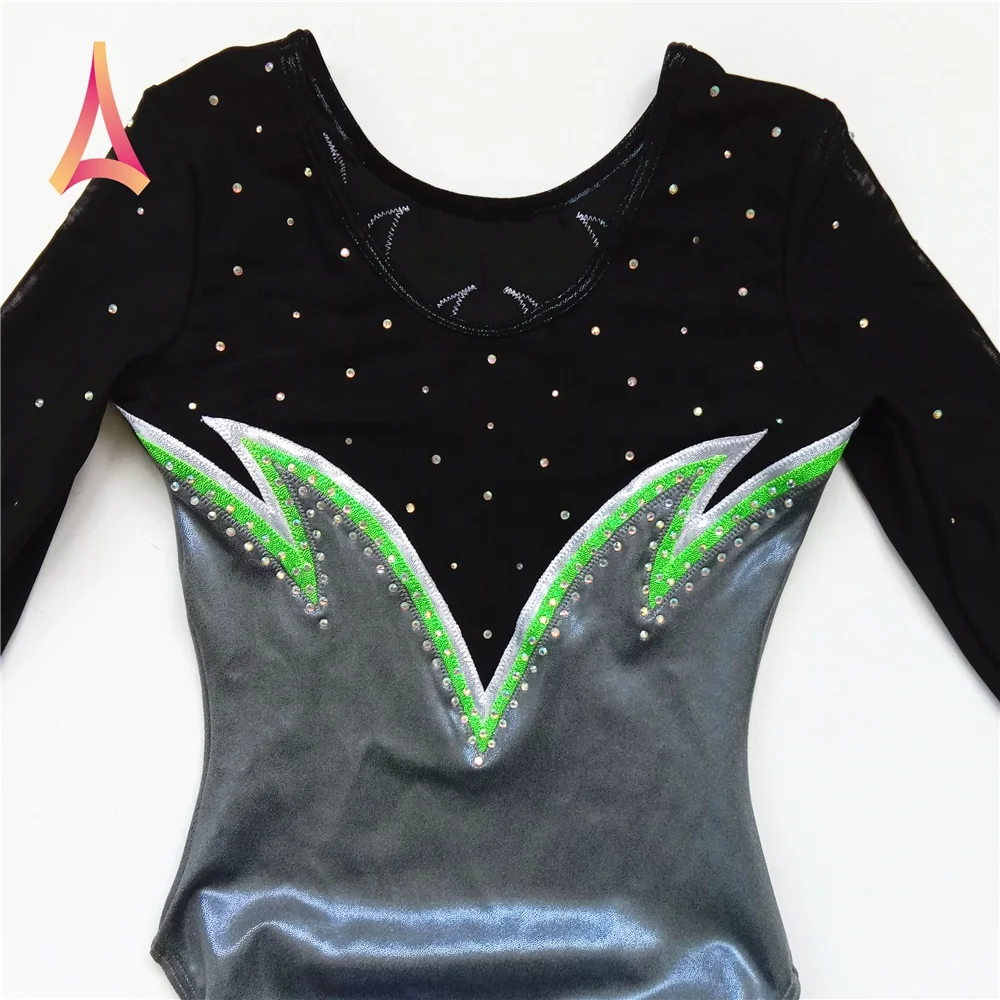 Шикарные гимнастические трико с длинным рукавом для девочек